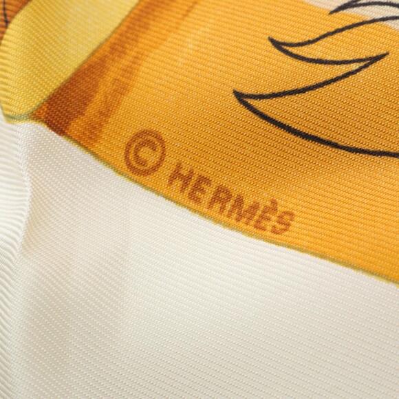 HERMES Authentic Brown Silk Scarf - Picture 2 of 4